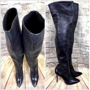 Escada leather boots over the knee
